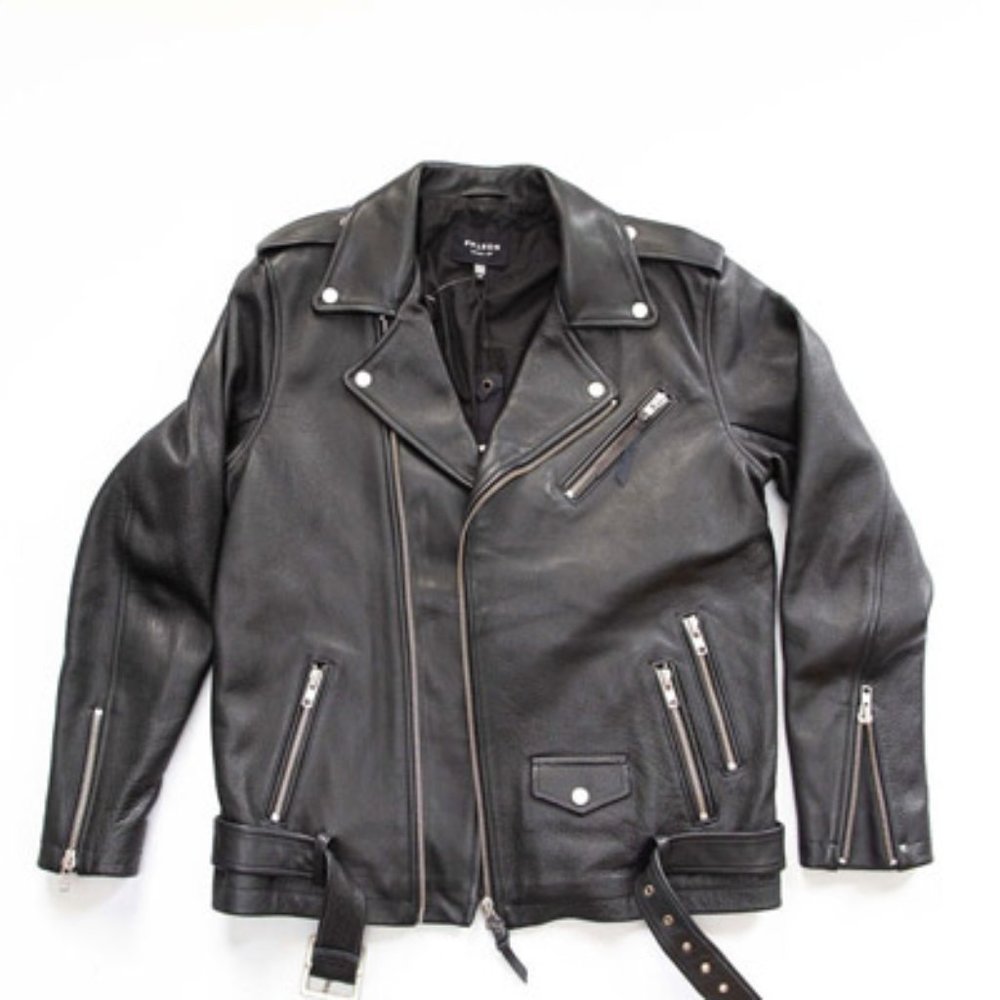 PATRON SAINT OF MEN Oden Biker 100% Grained Black Jacket